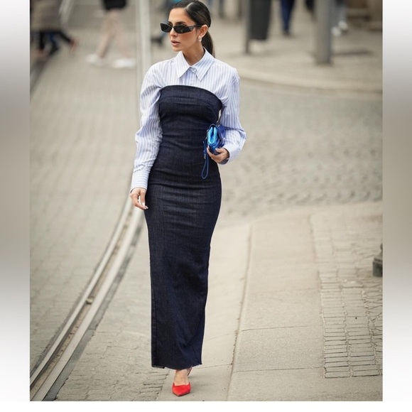 ZARA WOMEN BLACK DENIMDRESS SIZE S - Picture 3 of 9